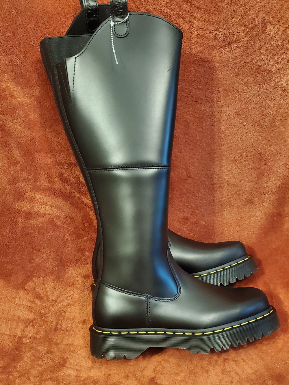 NEW DR MARTENS BLACK KNEE-HIGH Leather Boots